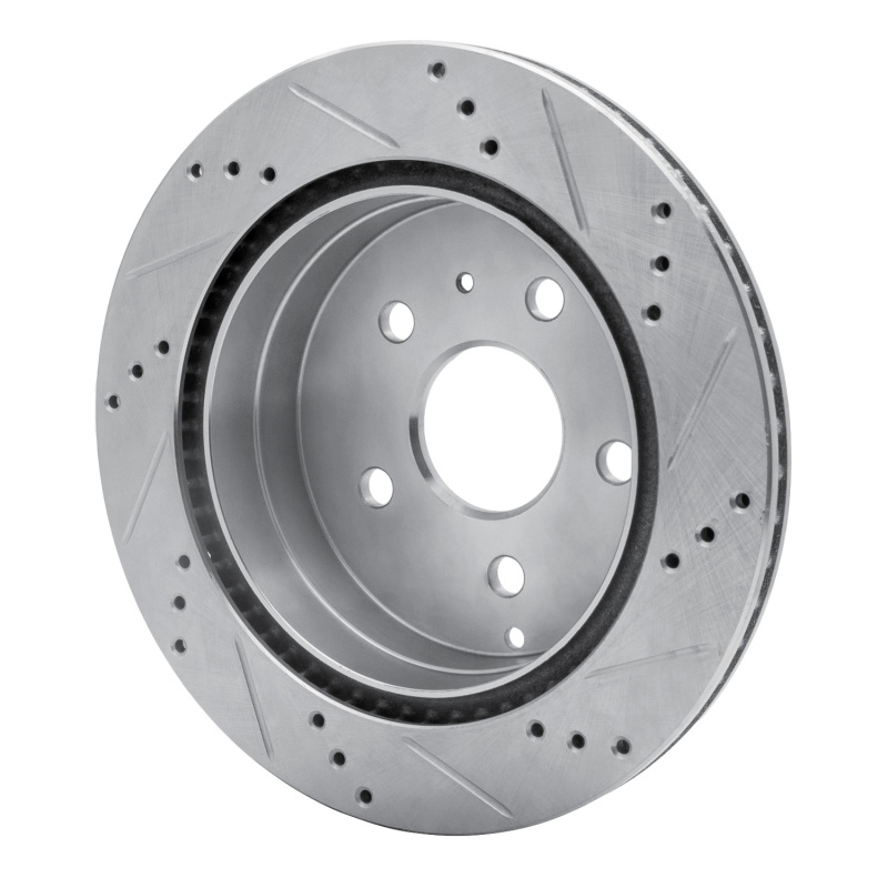 Chevrolet Express 4500 Brake Rotor (1) - Rear Left - R1 Concepts - Drilled & Slotted - Silver - `09-`20